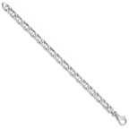 14K White Gold  8 inch 7.4mm Hand Polished Fancy Link with Fancy Lobster Clasp Bracelet