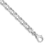 14K White Gold  8 inch 7.4mm Hand Polished Fancy Link with Fancy Lobster Clasp Bracelet