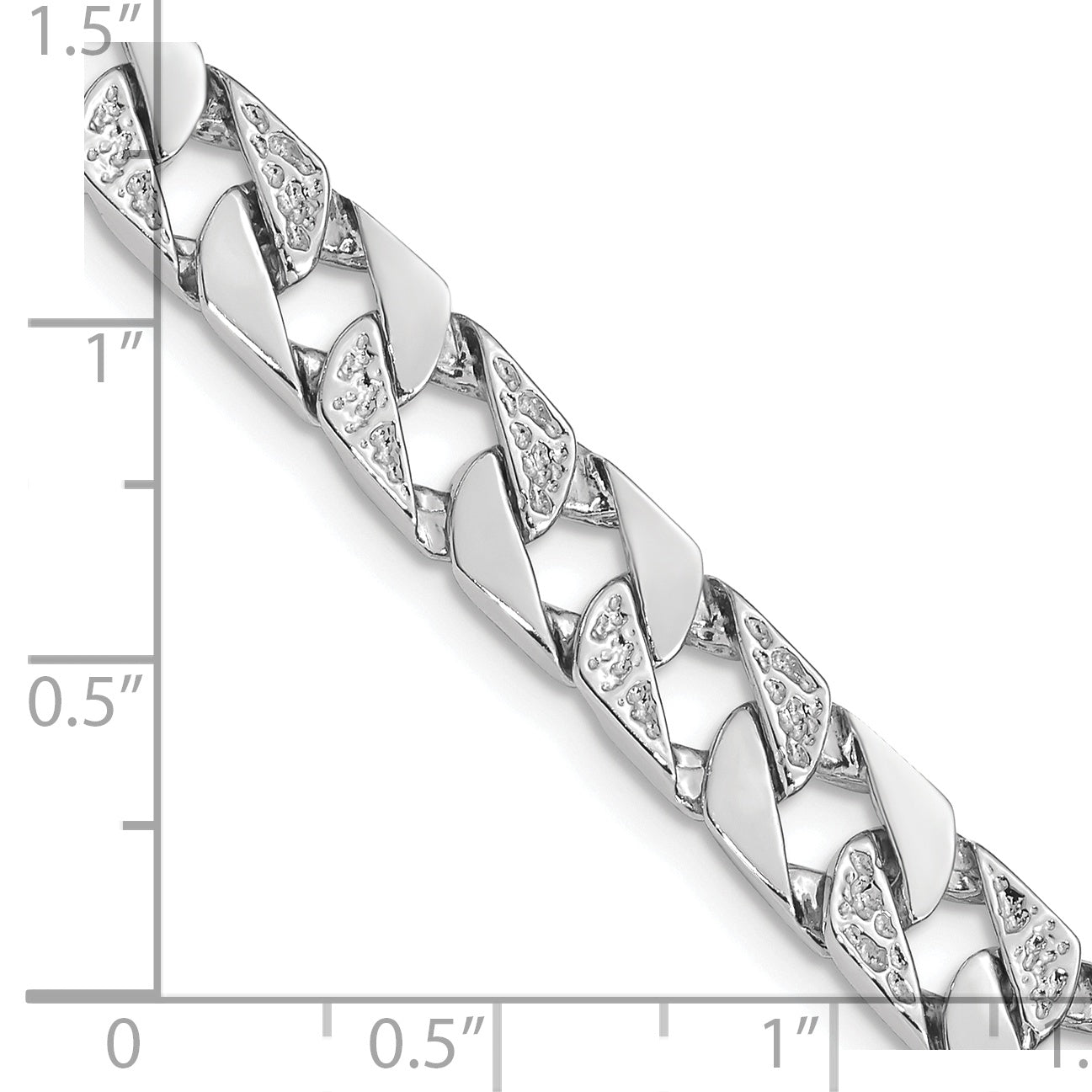 14K White Gold 7 inch 7.5mm Hand Polished Fancy Link with Fancy Lobster Clasp Bracelet Secondary image