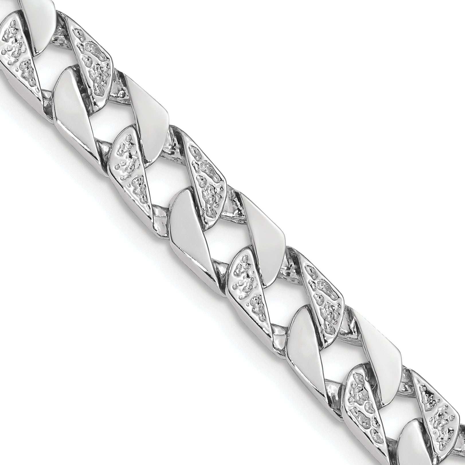 14K White Gold 7 inch 7.5mm Hand Polished Fancy Link with Fancy Lobster Clasp Bracelet Main image