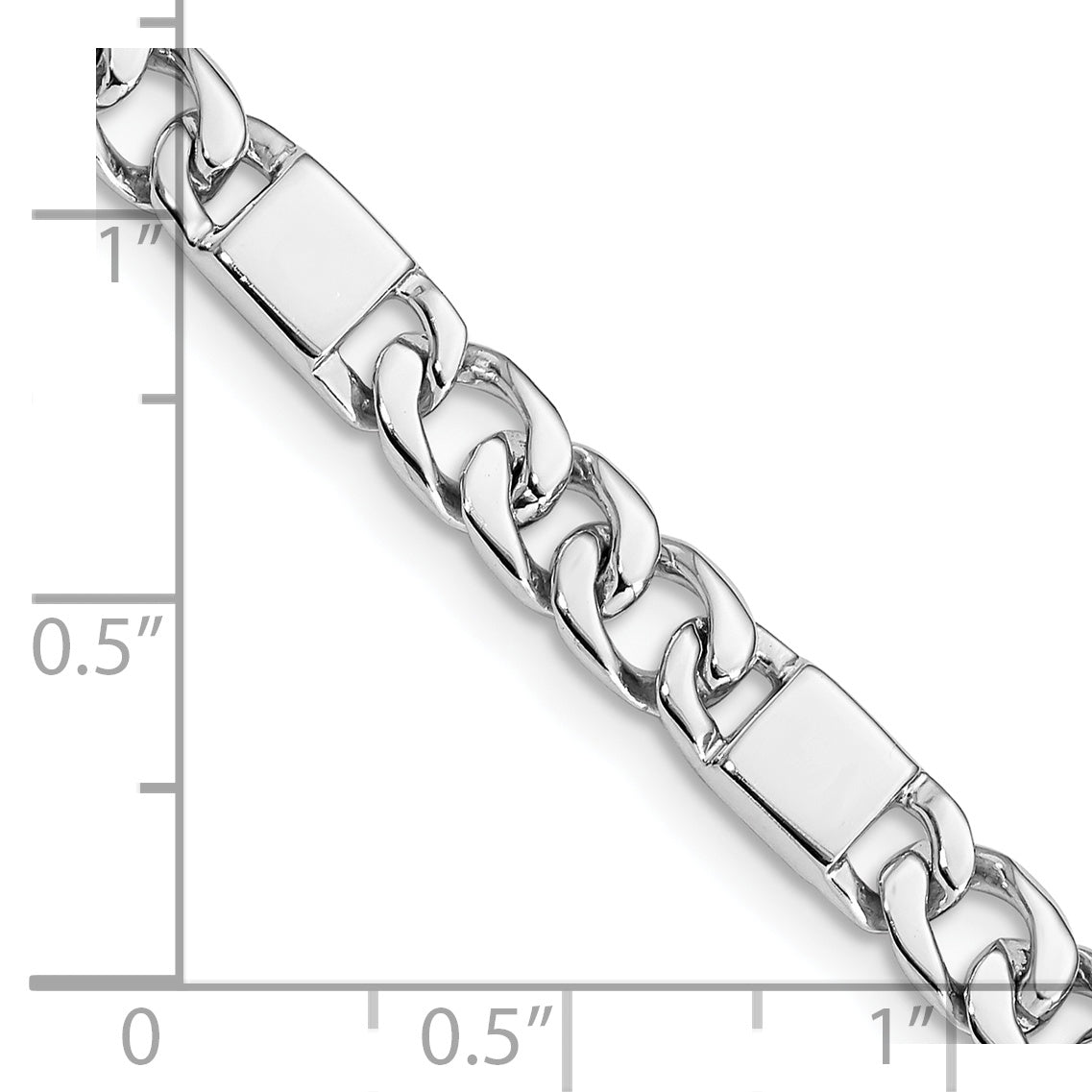 14K White Gold 8 inch 5.6mm Hand Polished Fancy Link with Fancy Lobster Clasp Bracelet Secondary image