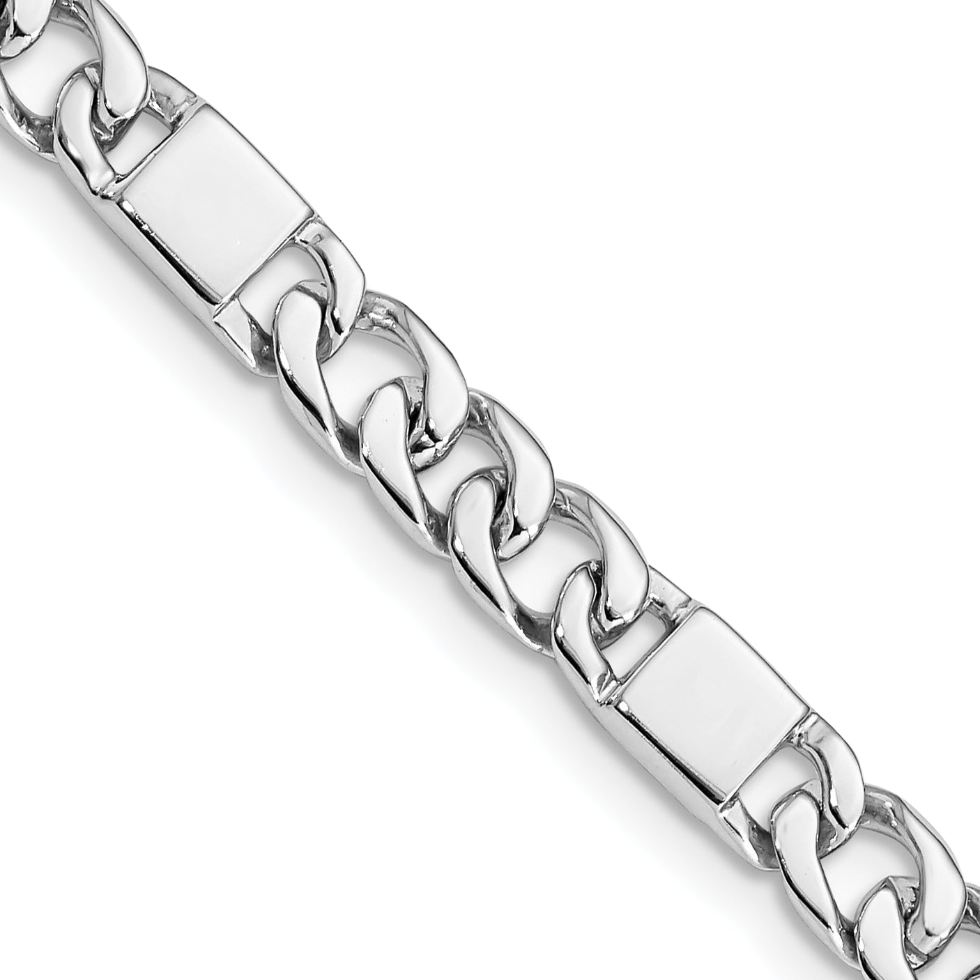 14K White Gold 8 inch 5.6mm Hand Polished Fancy Link with Fancy Lobster Clasp Bracelet Main image