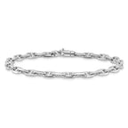 14K White Gold 8.5 inch 5.1mm Hand Polished Fancy Link with Lobster Clasp Bracelet