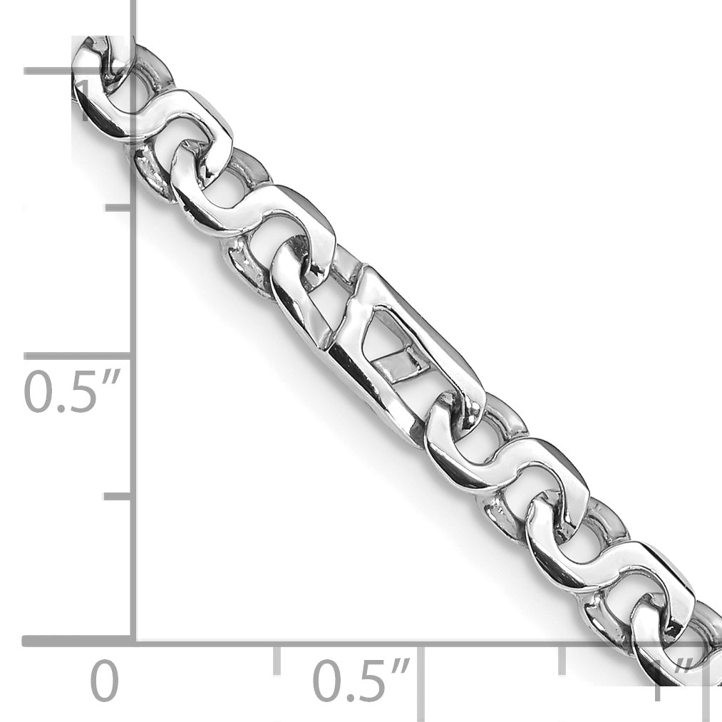 14K White Gold 8 inch 4.3mm Hand Polished Fancy Link with Fancy Lobster Clasp Bracelet Secondary image