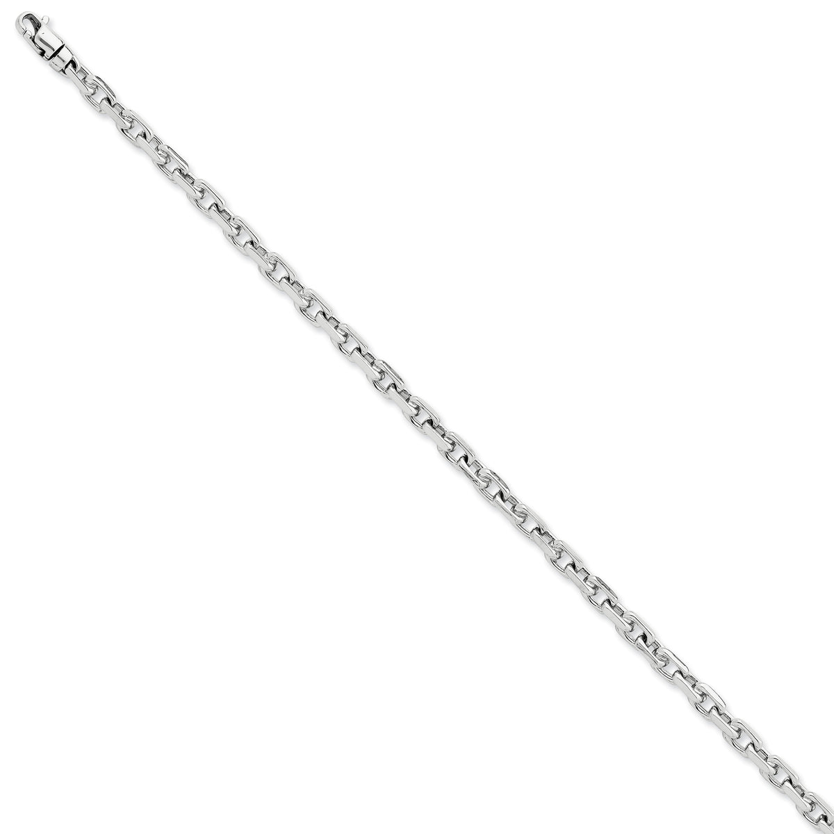 14k White Gold 4.2mm Hand-polished Fancy Link Bracelet