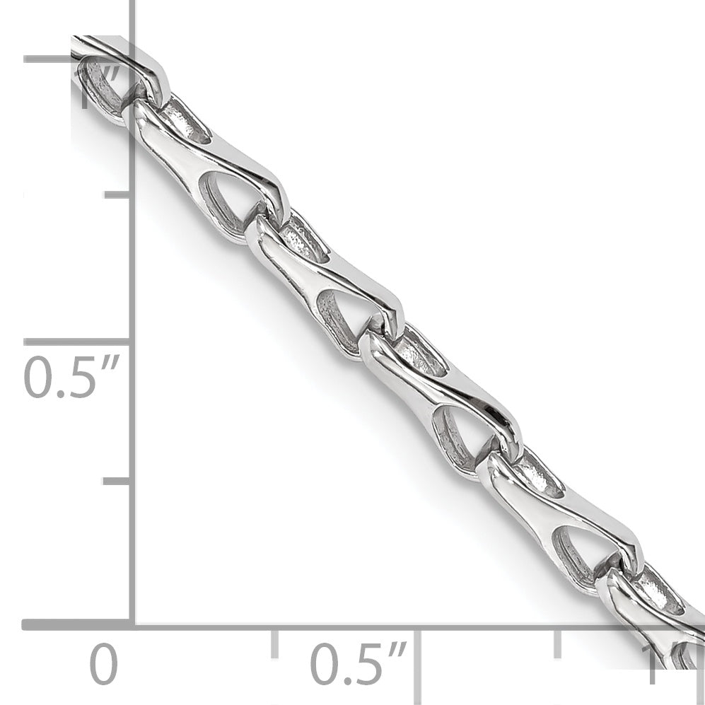 14K White Gold 8.25 inch 3.5mm Hand Polished Fancy Link with Lobster Clasp Bracelet Secondary image