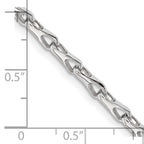 14K White Gold 8.25 inch 3.5mm Hand Polished Fancy Link with Lobster Clasp Bracelet