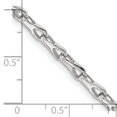 14K White Gold 8.25 inch 3.5mm Hand Polished Fancy Link with Lobster Clasp Bracelet