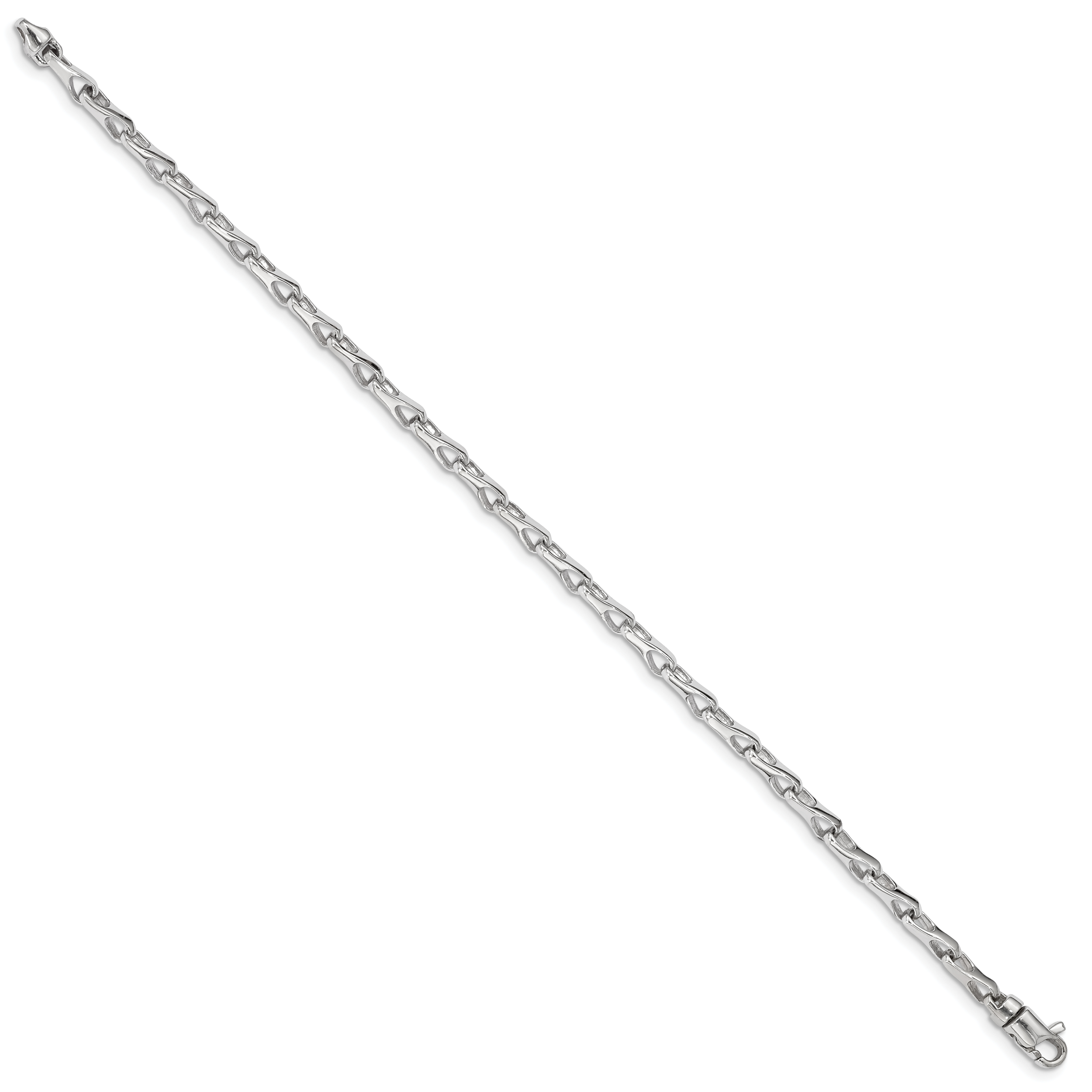 14K White Gold 7.25 inch 3.5mm Hand Polished Fancy Link with Lobster Clasp Bracelet Secondary image