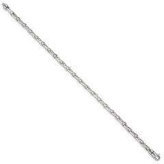 14K White Gold 7.25 inch 3.5mm Hand Polished Fancy Link with Lobster Clasp Bracelet