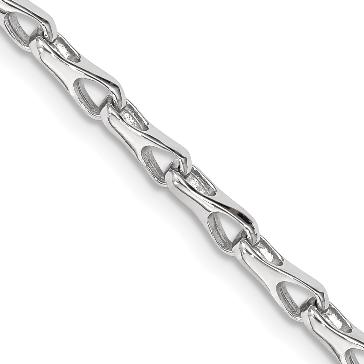 14K White Gold 8.25 inch 3.5mm Hand Polished Fancy Link with Lobster Clasp Bracelet Main image