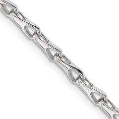 14K White Gold 8.25 inch 3.5mm Hand Polished Fancy Link with Lobster Clasp Bracelet