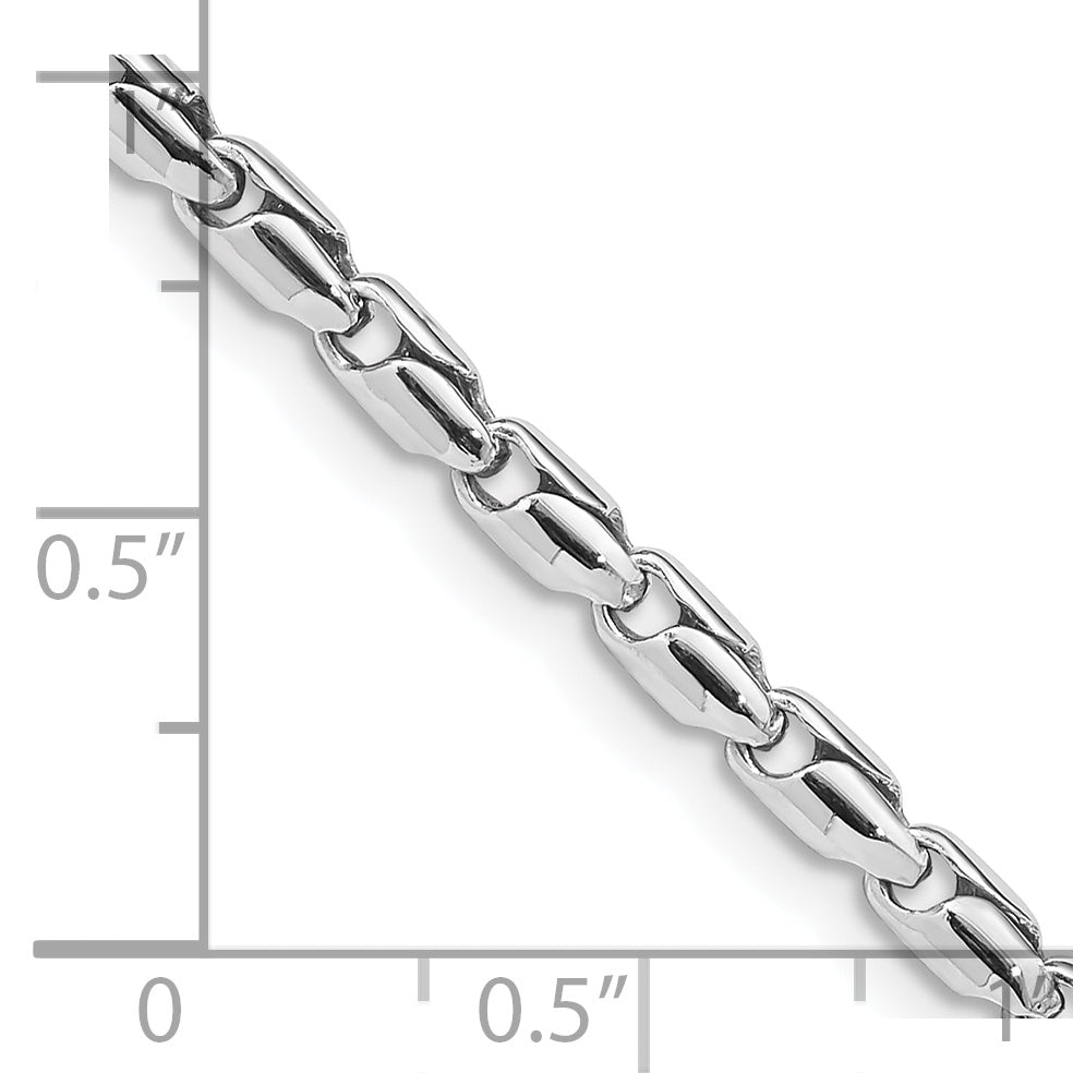 14K White Gold 8.25 inch 3mm Hand Polished Fancy Link with Lobster Clasp Bracelet Secondary image