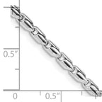 14K White Gold 8.25 inch 3mm Hand Polished Fancy Link with Lobster Clasp Bracelet