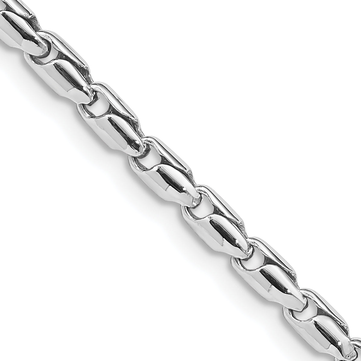14K White Gold 8.25 inch 3mm Hand Polished Fancy Link with Lobster Clasp Bracelet Main image