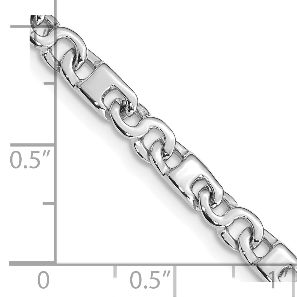 14K White Gold 8 inch 4.4mm Hand Polished Fancy Link with Fancy Lobster Clasp Bracelet Secondary image