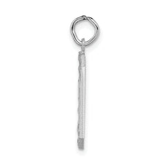 14Kw Large Brushed Diamond-cut Number 0 Charm
