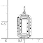 14Kw Large Brushed Diamond-cut Number 0 Charm