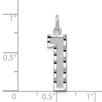 14Kw Large Brushed Diamond-cut  Number 1 Charm