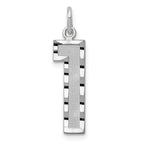 14kw Large Brushed Diamond-cut  Number 1 Charm