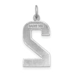 14Kw Large Brushed Diamond-cut  Number 2 Charm