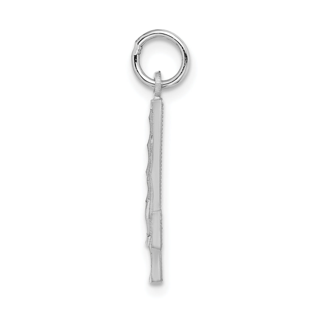 14Kw Large Brushed Diamond-cut Number 4 Charm