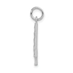 14Kw Large Brushed Diamond-cut Number 4 Charm