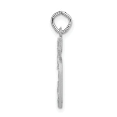 14Kw Large Brushed Diamond-cut  Number 5 Charm