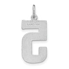 14Kw Large Brushed Diamond-cut  Number 5 Charm