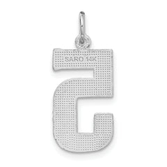 14Kw Large Brushed Diamond-cut  Number 5 Charm