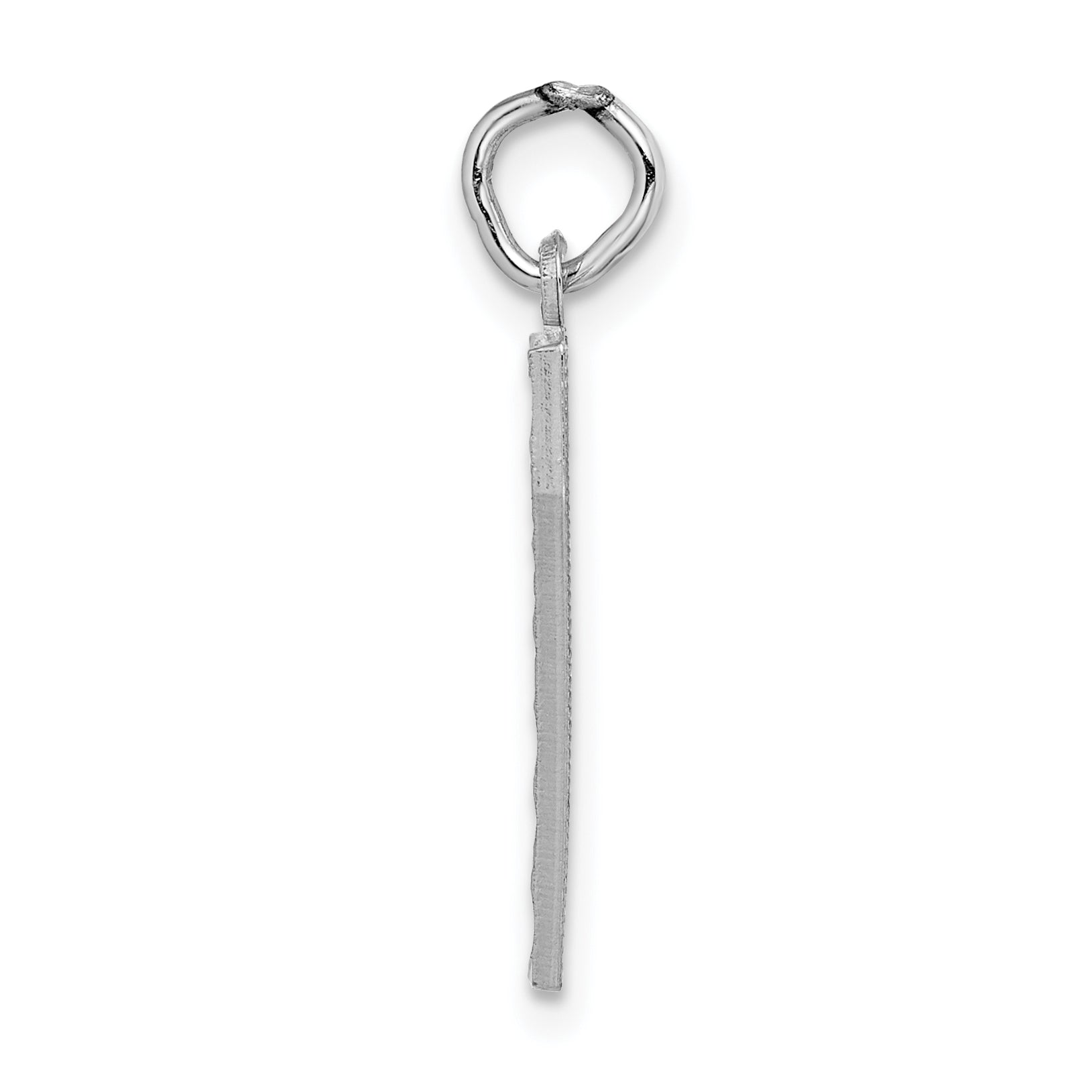 14Kw Large Brushed Diamond-cut  Number 7 Charm