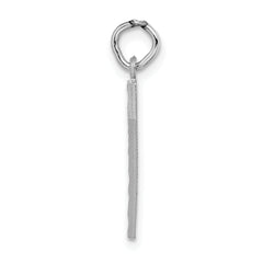 14Kw Large Brushed Diamond-cut  Number 7 Charm