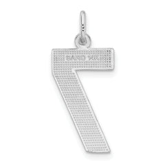 14Kw Large Brushed Diamond-cut  Number 7 Charm