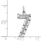 14Kw Large Brushed Diamond-cut  Number 7 Charm