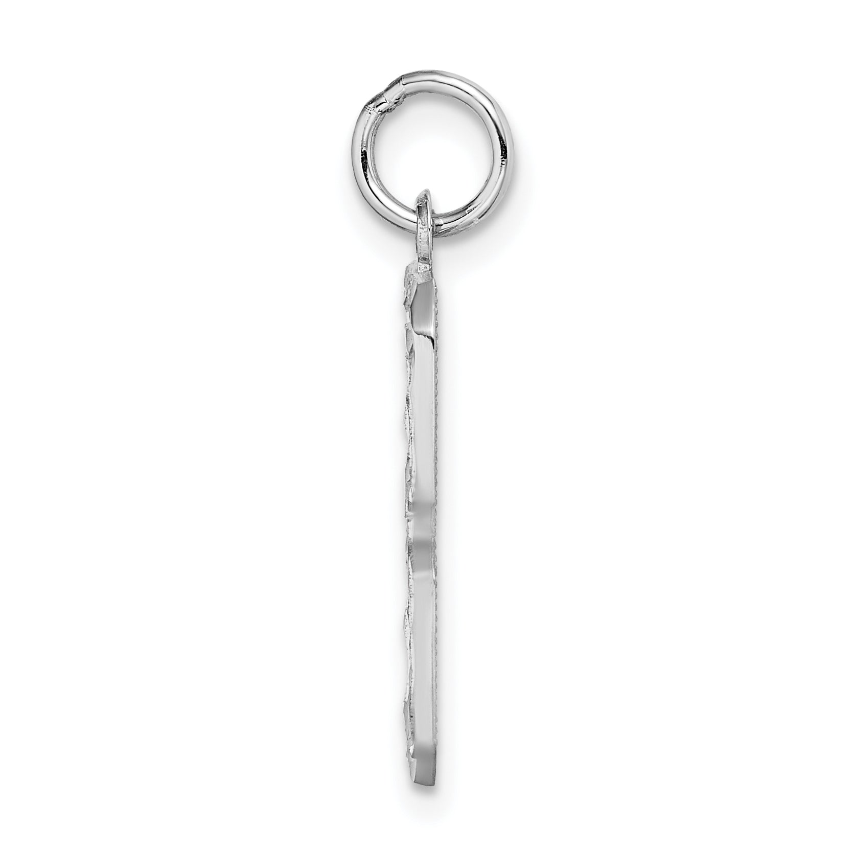 14Kw Large Brushed Diamond-cut  Number 8 Charm Secondary image