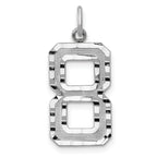 14kw Large Brushed Diamond-cut  Number 8 Charm