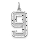 14kw Large Brushed Diamond-cut  Number 9 Charm