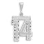 14kw Large Brushed Diamond-cut Number 14 Charm