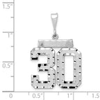 14K White Gold Large Diamond-cut Number 30 Charm
