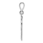 14K White Gold Large Diamond-cut Number 32 Charm