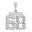 14kw Large Brushed Diamond-cut Number 68 Charm