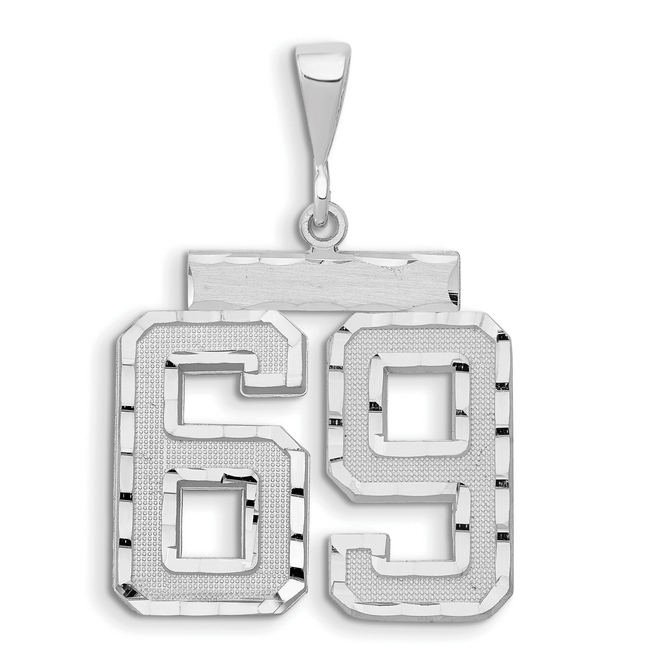 14kw Large Brushed Diamond-cut Number 69 Charm