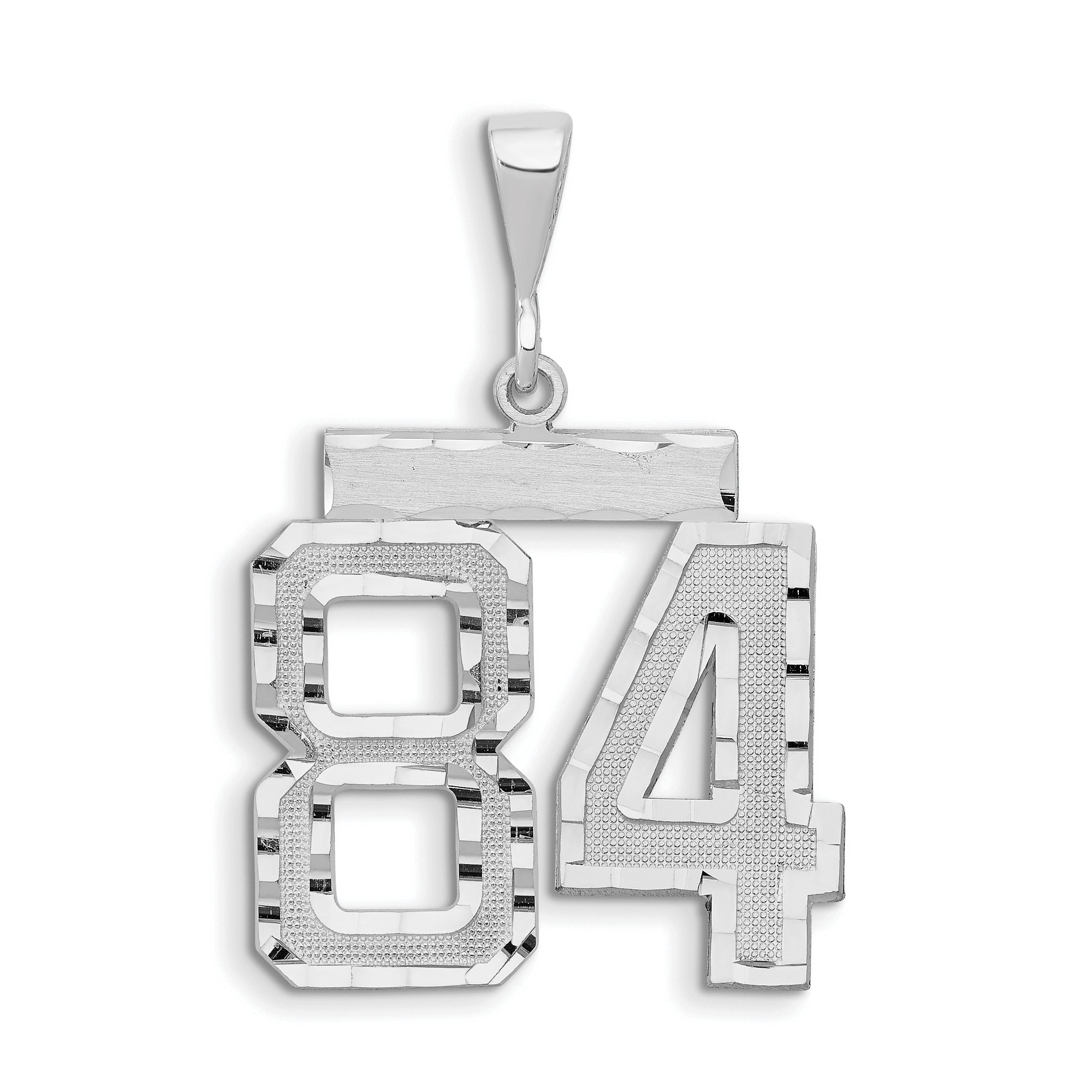 14kw Large Brushed Diamond-cut Number 84 Charm Main image