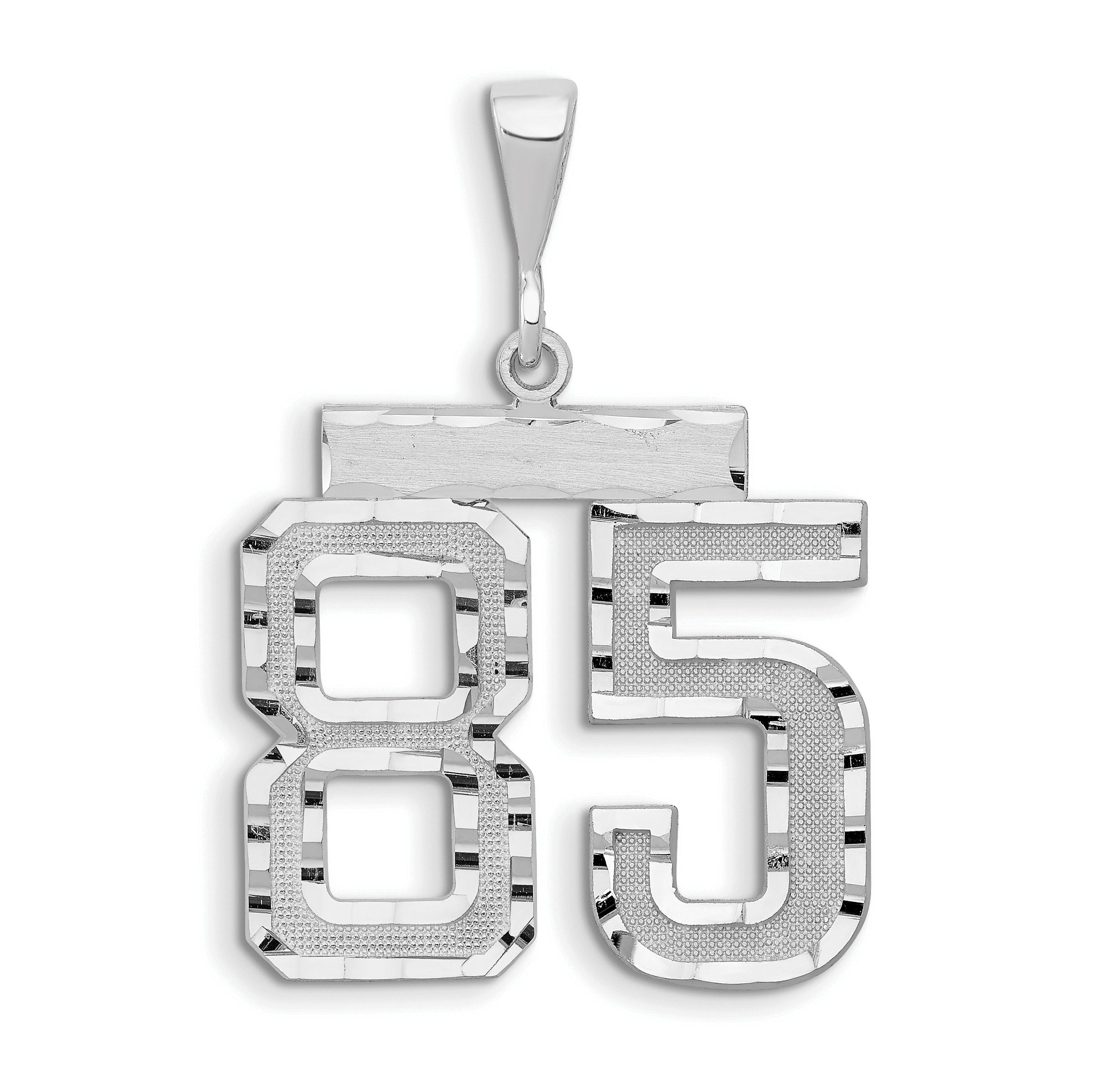14kw Large Brushed Diamond-cut Number 85 Charm Main image