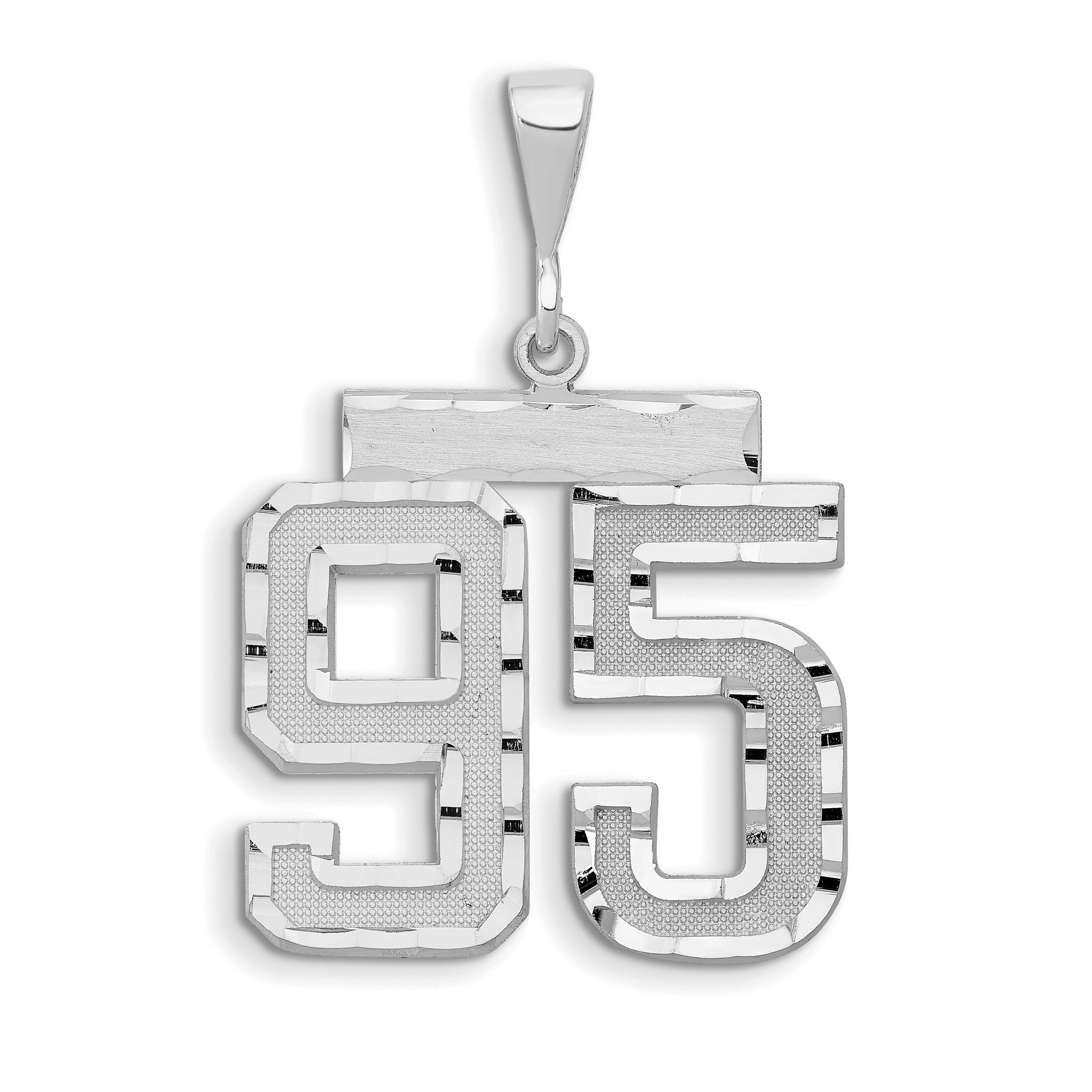 14kw Large Brushed Diamond-cut Number 95 Charm