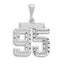 14kw Large Brushed Diamond-cut Number 95 Charm