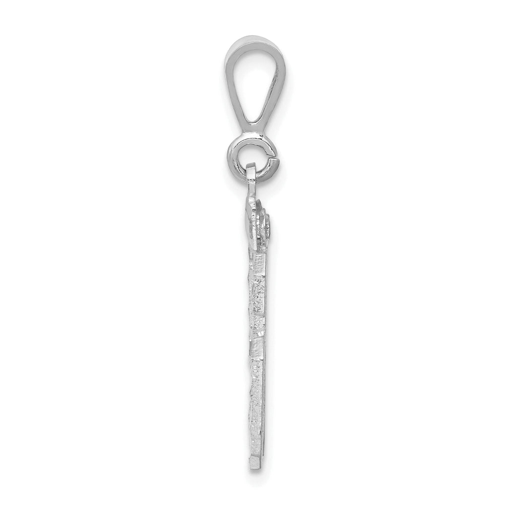 14K White Gold Large Diamond-cut Number 96 Charm