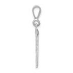 14K White Gold Large Diamond-cut Number 96 Charm