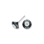Black & White Diamonds Stud Earrings in 14K White Gold, 9.65mm (6.50 ct. tw.) - Sophia Jewelers