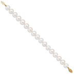14k 10-11mm White Near Round Freshwater Cultured Pearl Bracelet